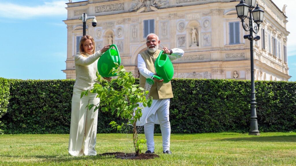 Narendra Modi | PM Modi | Prime Minister | Italy | Giorgia Meloni | Ek Ped Maa Ke Naam | Italy PM | Black Mulberry | Krishna Toot